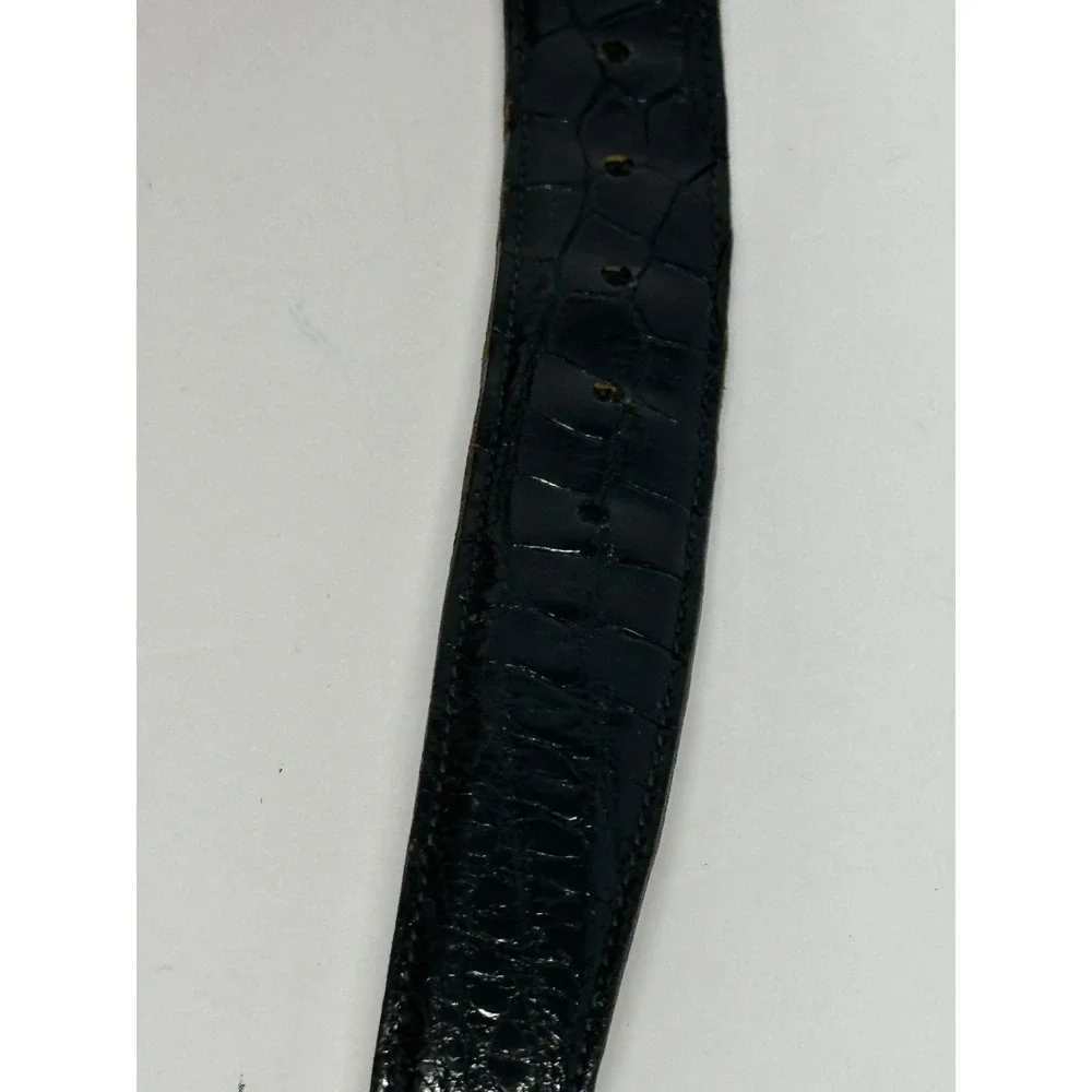 Men's Trafalgar Belt Sz 44 Genuine American Alligator Handcrafted Black V5